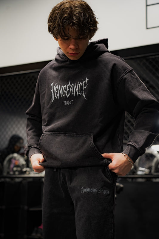 Acid Wash Falling Angel Hoodie