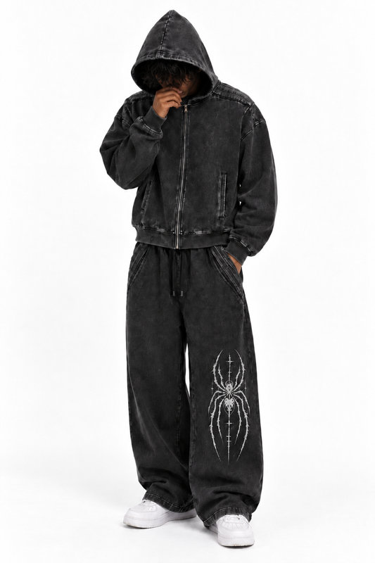 Raw Edge Spider Zip Up
