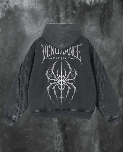 Raw Edge Spider Zip Up