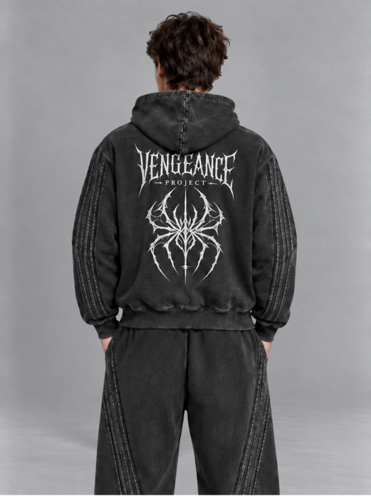 Raw Edge Spider Zip Up